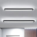 Contemporary Led Oval Ceiling Light With White/Warm Acrylic Diffuser - 19/23/31 Wide Black / 19