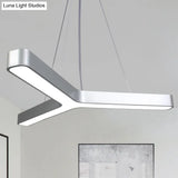 Modern Y-Shaped Led Pendant Light For Gymnasium Ceiling Silver / 23.5
