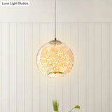 Contemporary Led Pendant Light With Amber/Smoke Grey Glass Globe/Cylinder/Oval - Ideal For Living