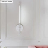 Contemporary Led Sconce Light - Metal And Acrylic Shade Black/White Tubular Wall Mount Warm/White