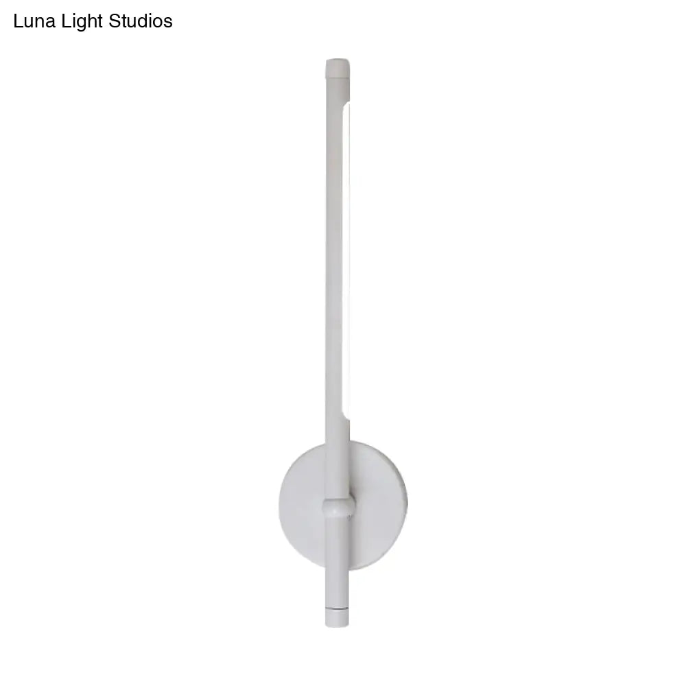 Contemporary Led Sconce Light - Metal And Acrylic Shade Black/White Tubular Wall Mount Warm/White
