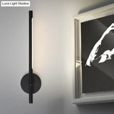 Contemporary Led Sconce Light - Metal And Acrylic Shade Black/White Tubular Wall Mount Warm/White