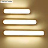 Contemporary Led Sconce Vanity Light For Bedroom - Oval Elongated Acrylic Fixture