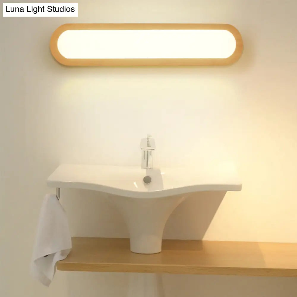Contemporary Led Sconce Vanity Light For Bedroom - Oval Elongated Acrylic Fixture