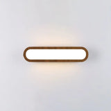Contemporary Led Sconce Vanity Light For Bedroom - Oval Elongated Acrylic Fixture Brown / 17