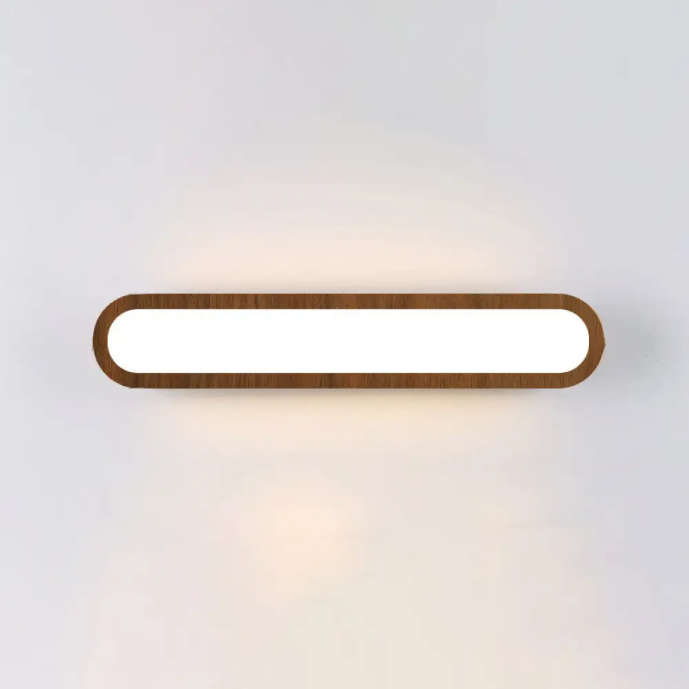 Contemporary Led Sconce Vanity Light For Bedroom - Oval Elongated Acrylic Fixture Brown / 21
