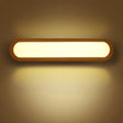 Contemporary Led Sconce Vanity Light For Bedroom - Oval Elongated Acrylic Fixture Wood / 17