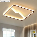 Contemporary Led Square Ceiling Mount Light: Aluminum Bedroom Flush Fixture