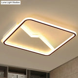 Contemporary Led Square Ceiling Mount Light: Aluminum Bedroom Flush Fixture