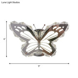 Contemporary Led Stainless-Steel Wall Sconce With Crystal Shade In Warm/White Light For Corridors