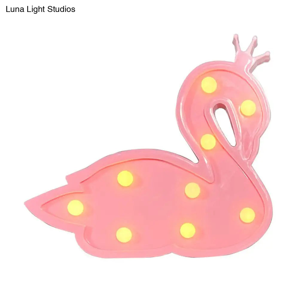 Contemporary Led Swan Wall Night Lamp For Childrens Bedroom