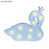 Contemporary Led Swan Wall Night Lamp For Childrens Bedroom