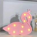 Contemporary Led Swan Wall Night Lamp For Childrens Bedroom Pink