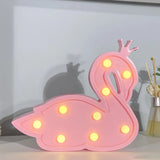 Contemporary Led Swan Wall Night Lamp For Childrens Bedroom Pink