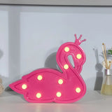 Contemporary Led Swan Wall Night Lamp For Childrens Bedroom Red