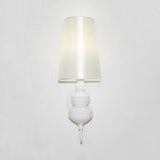 Contemporary Led Tapered Wall Sconce Light 6/8/10 Dia Fabric White/Black/Silver White / 6