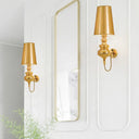 Contemporary Led Tapered Wall Sconce Light 6/8/10 Dia Fabric White/Black/Silver Gold / 6