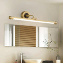 Contemporary Led Tubular Wall Sconce With Adjustable Arm - Black/Brass Metal Vanity Light Fixture