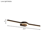 Contemporary Led Vanity Light In Black And White/Warm - 16/23.5 Slim Line Acrylic Wall Sconce