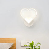 Contemporary Led Wall Light Fixture - Geometrical Aluminum Bedside Lamp White / Loving Heart