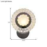 Contemporary Led Wall Mount Lamp With Clear Rectangular-Cut Crystals For Sleeping Room