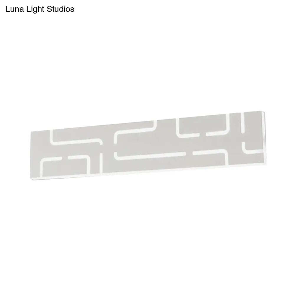 Contemporary Led Wall Sconce: 16/20.5 Wide Acrylic Rectangle - Warm/White Light For Bedroom