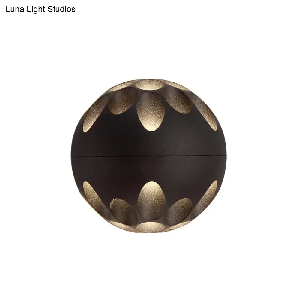 Contemporary Led Wall Sconce: Black/White Metallic Shade For Bedside