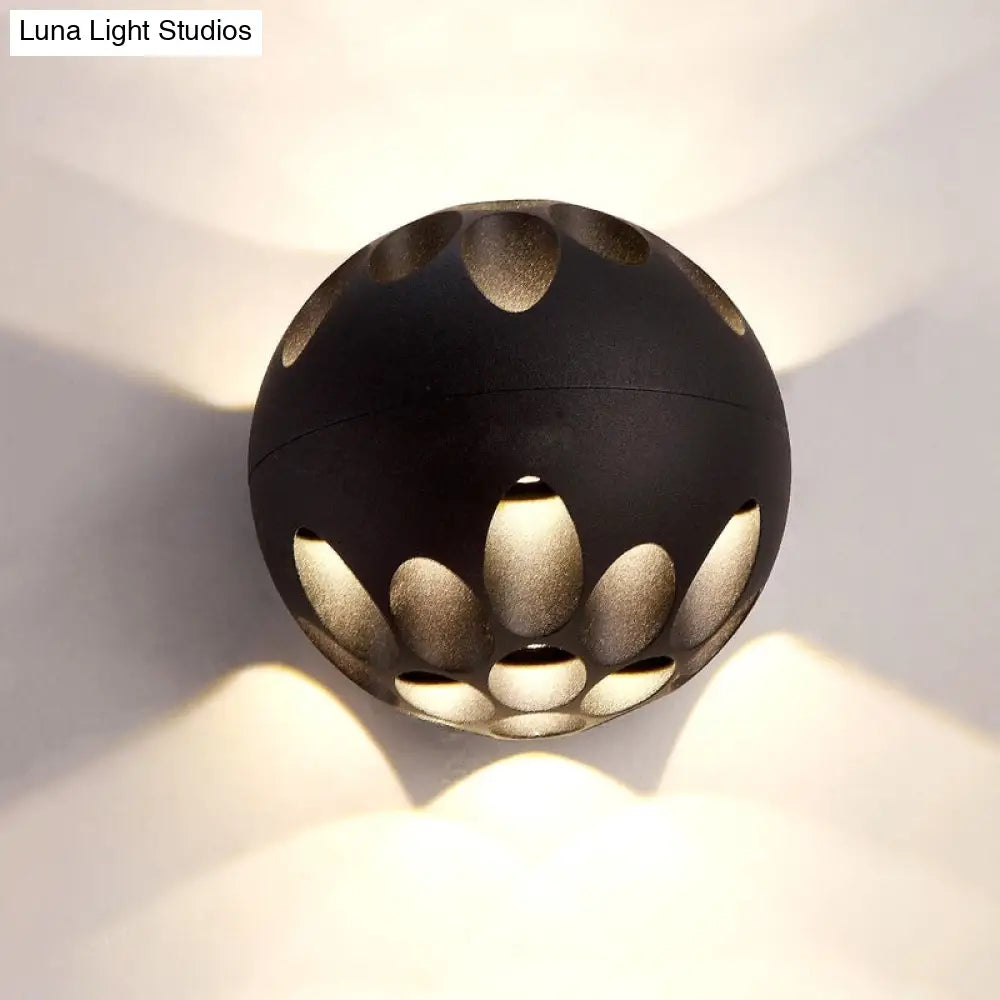 Contemporary Led Wall Sconce: Black/White Metallic Shade For Bedside