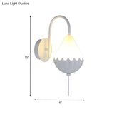 Contemporary Led Wall Sconce - Curved Arm Design With Metallic Finish And Pear Acrylic Shade In