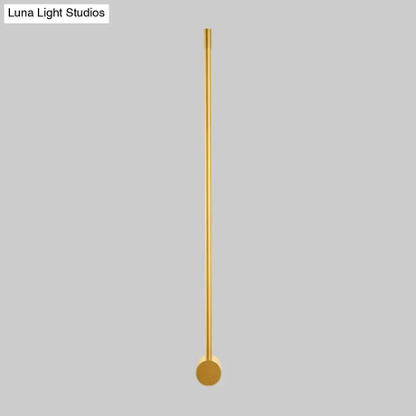 Contemporary Led Wall Sconce In Black/Gold - Metal Strip Living Room Lamp