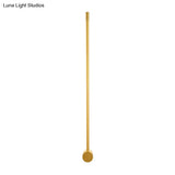 Contemporary Led Wall Sconce In Black/Gold - Metal Strip Living Room Lamp