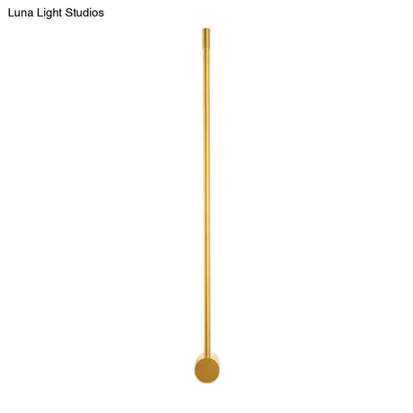 Contemporary Led Wall Sconce In Black/Gold - Metal Strip Living Room Lamp