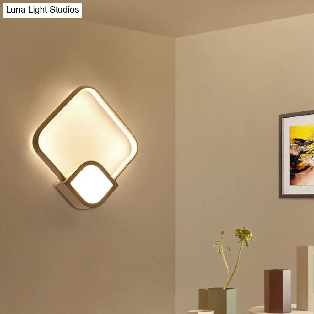 Contemporary Led White Wall Sconce Light For Living Room