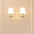 Contemporary Light Blue Pendant Chandelier For Living Room With White Glass Tapered Design 2 /