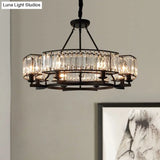 Contemporary Loop Chandelier With Crystal Prism Pendant Lighting - Ideal For Living Room
