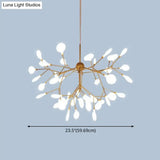 Contemporary Metal Branch Pendant Light With Led Suspension