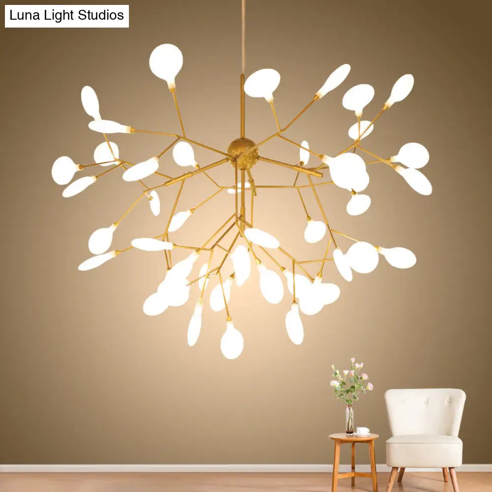 Contemporary Metal Branch Pendant Light With Led Suspension