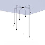 Contemporary Metal Ceiling Pendant Light Line Hanging 1/3/9 Black Design For Living Room 9 /
