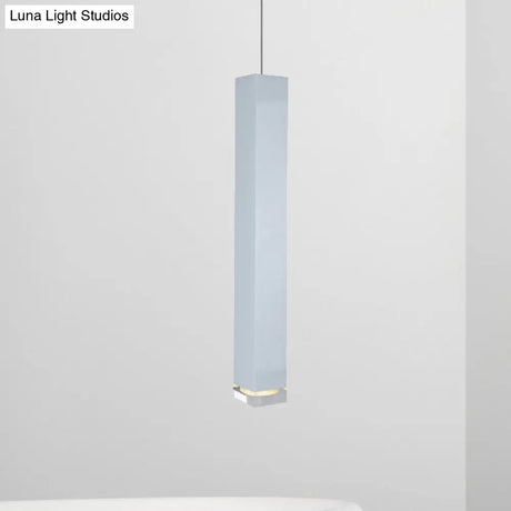 Contemporary Metal Cuboid Suspension Light For Dining Room - Led Pendant In Black/White Size
