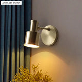 Contemporary Metal Cylinder Wall Sconce Lighting - Gold 1-Head Light For Bedroom