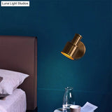 Contemporary Metal Cylinder Wall Sconce Lighting - Gold 1-Head Light For Bedroom