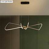 Contemporary Metal Dining Room Hanging Light Kit With Bowtie Led Island Lighting