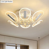 Contemporary Metal Flush Mount Ceiling Light For Bedroom