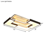 Contemporary Metal Led Ceiling Light Fixture For Living Room - Black Rectangular/Square Flush