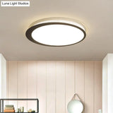 Contemporary Metal Led Ceiling Mount Lamp - Circle Flush Light Fixture With Acrylic Diffuser In