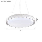 Contemporary Metal Led Fish Scale Pendant Lamp Kit – White/Gold Warm/White/Natural Light
