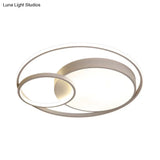 Contemporary Metal Led Flush Mount Ceiling Lamp - White/Black 16’/19’/23.5’ Wide
