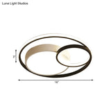 Contemporary Metal Led Flush Mount Ceiling Lamp - White/Black 16’/19’/23.5’ Wide