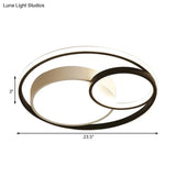 Contemporary Metal Led Flush Mount Ceiling Lamp - White/Black 16’/19’/23.5’ Wide