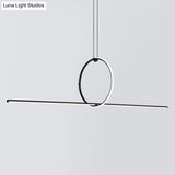 Contemporary Metal Led Hanging Pendant Light For Offices - Black